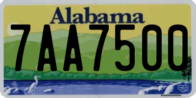AL license plate 7AA7500