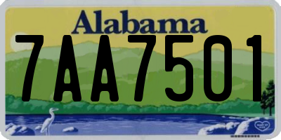 AL license plate 7AA7501
