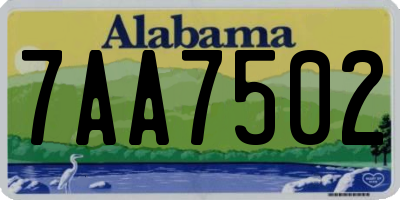 AL license plate 7AA7502