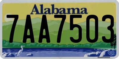 AL license plate 7AA7503