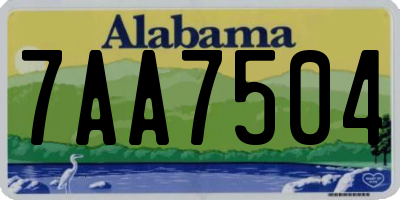 AL license plate 7AA7504