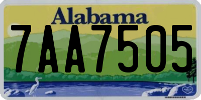 AL license plate 7AA7505