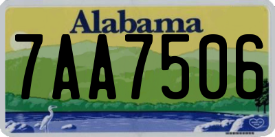 AL license plate 7AA7506