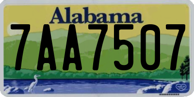 AL license plate 7AA7507