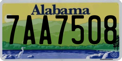 AL license plate 7AA7508