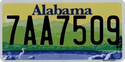 AL license plate 7AA7509