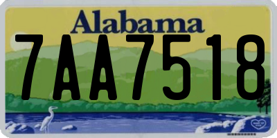 AL license plate 7AA7518