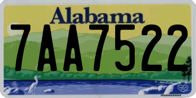 AL license plate 7AA7522