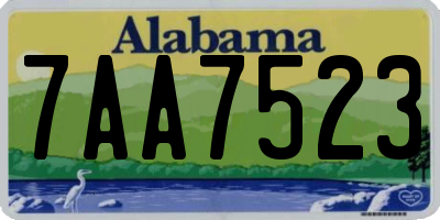 AL license plate 7AA7523
