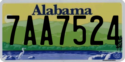 AL license plate 7AA7524