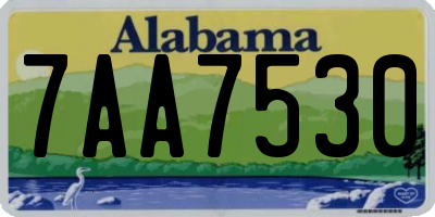AL license plate 7AA7530