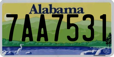 AL license plate 7AA7531