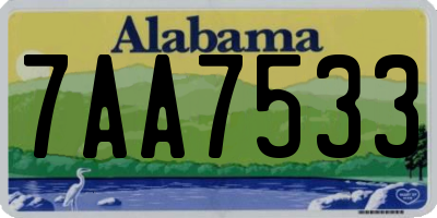 AL license plate 7AA7533