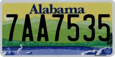 AL license plate 7AA7535