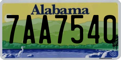 AL license plate 7AA7540