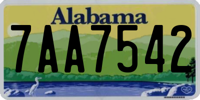 AL license plate 7AA7542