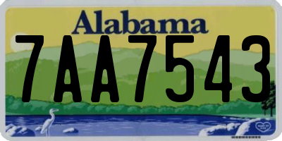 AL license plate 7AA7543