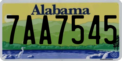 AL license plate 7AA7545
