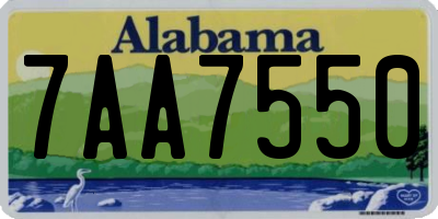 AL license plate 7AA7550