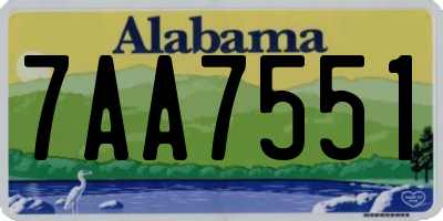 AL license plate 7AA7551