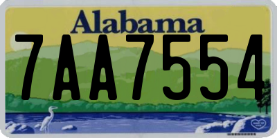 AL license plate 7AA7554