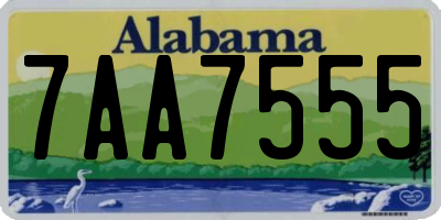 AL license plate 7AA7555