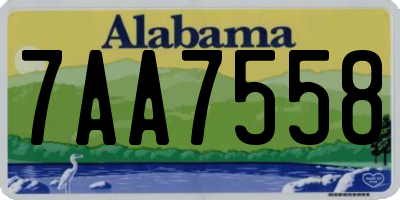AL license plate 7AA7558