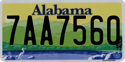 AL license plate 7AA7560