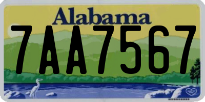 AL license plate 7AA7567