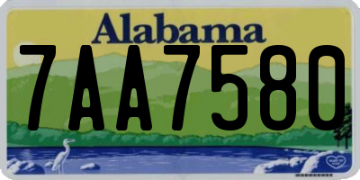 AL license plate 7AA7580