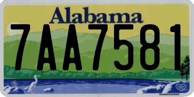 AL license plate 7AA7581