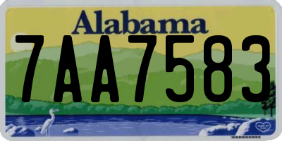 AL license plate 7AA7583