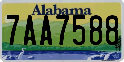 AL license plate 7AA7588