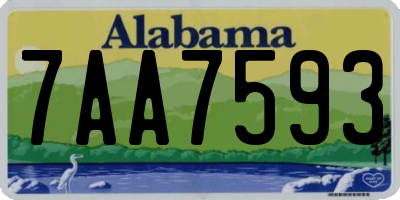 AL license plate 7AA7593