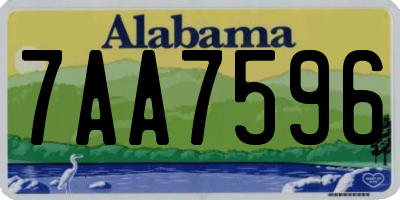 AL license plate 7AA7596