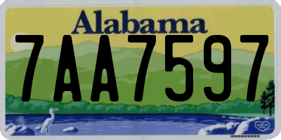 AL license plate 7AA7597