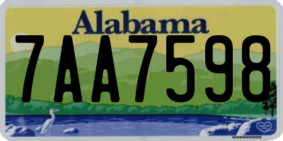 AL license plate 7AA7598