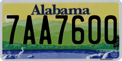 AL license plate 7AA7600