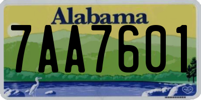 AL license plate 7AA7601