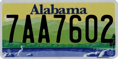 AL license plate 7AA7602