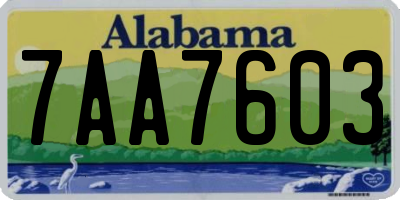 AL license plate 7AA7603
