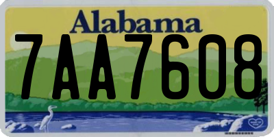 AL license plate 7AA7608