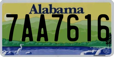 AL license plate 7AA7616