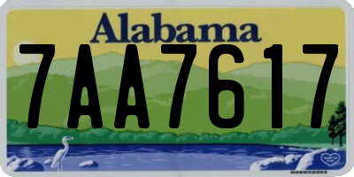 AL license plate 7AA7617