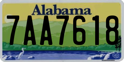 AL license plate 7AA7618
