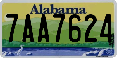 AL license plate 7AA7624