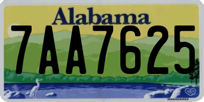 AL license plate 7AA7625