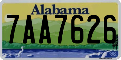 AL license plate 7AA7626