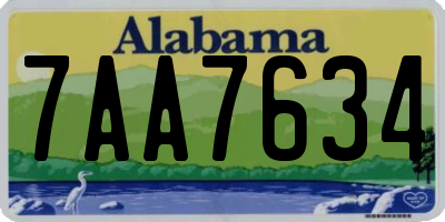 AL license plate 7AA7634