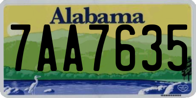 AL license plate 7AA7635